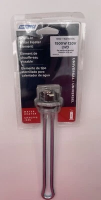 Elemento calentador de agua atornillable de baja densidad de vatios Camco 1500W 120V 02463 Foto 1 de 4