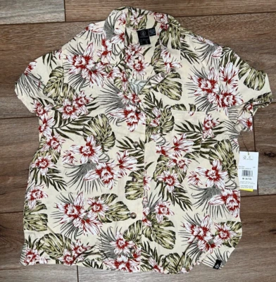 Camisa de manga corta con botones Volcom para niño talla M 8-10 no orillas reales Foto 1 de 4