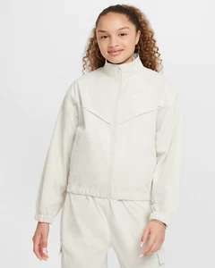 Nike Sportswear Girls Oversized Lightweight Jacket Size Large Light Bone White - Picture 1 of 6