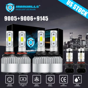 For 2006-2010 Jeep Commander 6X LED Headlights Hi/Lo Beam Fog Lights Bulbs Combo - Picture 1 of 12