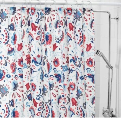 IKEA KRATTEN Cortina de Ducha, Blanco/Multicolor, 180x180 cm Totalmente Nueva Foto 1 de 4