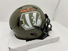 Tee Higgins Autographed Cincinnati Bengals Salute To Service Mini Helmet BAS W