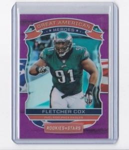 FLETCHER COX 2018 ROOKIES & STARS PURPLE PARALLEL GREAT AMERICAN HEROES-#'D/65 - Picture 1 of 23