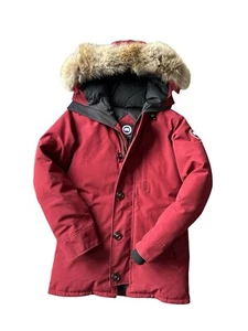 Canada GOOSE Chateau Parka Hombres Talla Pequeña S Chaqueta de Piel Roja 3426M Auténtica - Imagen 1 de 10