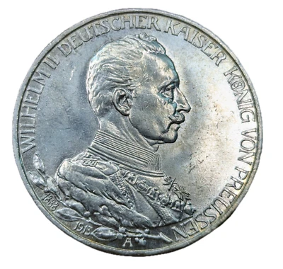 Moneda de plata Alemania 1913 3 marcos 25 aniversario de reinado Foto 1 de 4