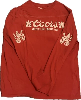 Vintage Men's Coors Banquet Beer Red Lucky Brand Size XL Long Sleeve - Image 1 of 3