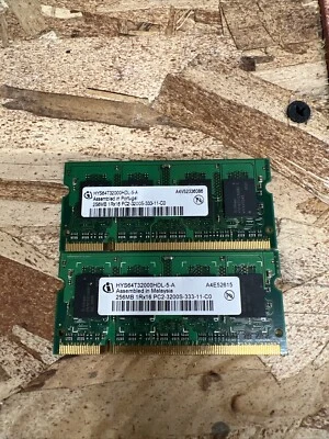 HYS64T32000HDL-5-A GENUINE LAPTOP MEMORY 256MBx2 (512mb) DDR2 PC2-3200S (CA65) - Image 1 of 2