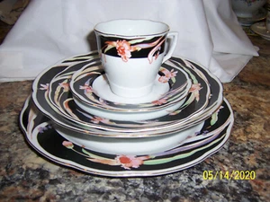 NEU Vintage 5-teiliges Gedeck 1980er Remington Fine China asiatisch orientalisch Flare IRIS 7 verfügbar - Bild 1 von 6
