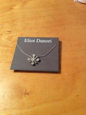 $60 Collar Colgante Eliot Dinori Cristal Flor Tachuela Tono Plata Z3 Foto 1 de 4