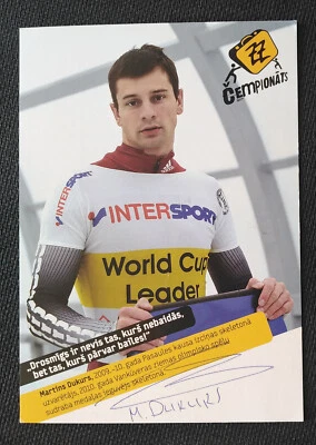 12395 Martins Dukurs LVA Skeleton Autogrammkarte original signiert - Bild 1 von 2