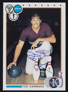 Ted Hannahs signierte 1990 Kingpins Bowlingkarte #60 - PBA Bowler Autogramm - Bild 1 von 2