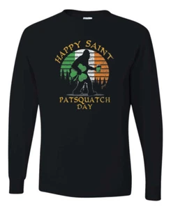 Festive Irish Saint Patricks Day Collection Men Long Sleeve Shirt Black - Picture 1 of 7