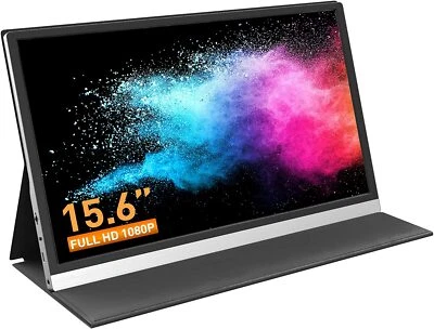 Mini Monitor, 15.6 Inch Computer Display 1920x1080 Full HD IPS Screen  - Image 1 of 4