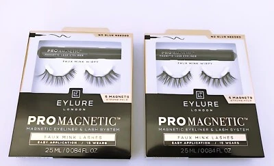 2 x Eylure London ProMagnetic Eyeliner & Lash System FAUX MINK WISPY - Brand New - image 1 of 2