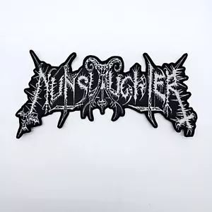 Nunslaughter Rückenaufnäher weiß Logo bestickt - Bild 1 von 2