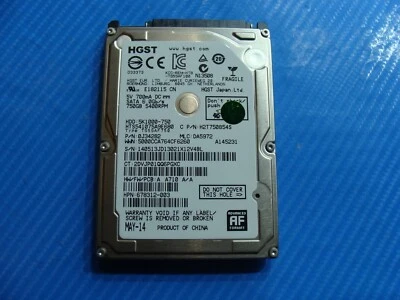 HP 15-j152nr HGST 750GB SATA 2.5" 5400RPM HDD Hard Drive HTS541075A9E680 - Image 1 of 2