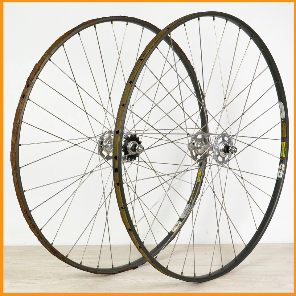 CAMPAGNOLO RECORD HIGH FLANSCH TRACK WHEELS 700c 28" TUBULAR BIKE VINTAGE 60S... - Bild 1 von 4