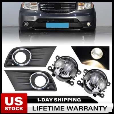 Faro antiniebla parachoques delantero izquierdo derecho Honda Pilot 2012-2015 con cubierta par L-R Foto 1 de 4
