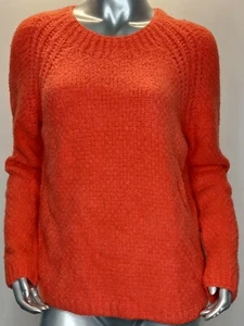 Eileen Fisher Size XXS Sweater Orange Red Lory Organic Cotton Orig $248  - Picture 1 of 9
