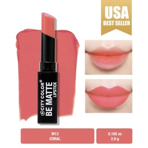 City Color Cosmetics Be Matte Lipstick #M13 - Coral 2.9g New & Sealed 53-HU163 - Picture 1 of 1