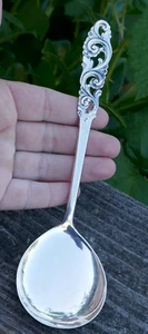 Vintage Norwegian Brodrene Mylius 830S Silver Tele Pattern Serving Spoon - 7.5" - Picture 1 of 8