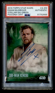 2019 Topps Star Wars Ewan McGregor Stellar Green Signed Auto PSA Authentic 2/20 - Picture 1 of 2