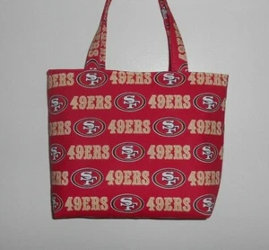 Bolso de Mano Hecho a Mano NFL San Francisco 49ers con Fondo Rojo - Imagen 1 de 1
