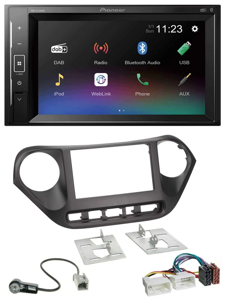 Pioneer DAB MP3 2DIN Bluetooth USB Autoradio für Hyundai i10 (ab 2013) - Bild 1 von 4