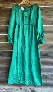 vogue paris abito originale vintage anni 60 lungo verde maxi dress taglia 10 caftano - Foto 1 di 10