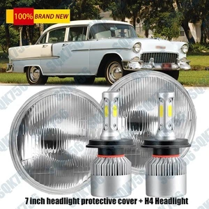Pair 7inch Round Led Headlights Lamp for Chevy Bel Air 1955 1956 1957 - Picture 1 of 16