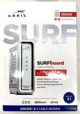 Cable módem ARRIS SURFboard SB8200 DOCSIS 3.1 10 Gbps - NUEVO - CAJA ABIERTA Foto 1 de 2