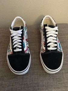 VANS Old Skool Canvas Shoes - All over Stickers pattern Men's 6.5 Women’s 8 - Picture 1 of 8