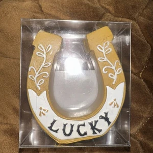 New Horse Shoe Photo Holder New Place Card Western Cowboy Cowgirl OG Htf Lucky - Picture 1 of 3
