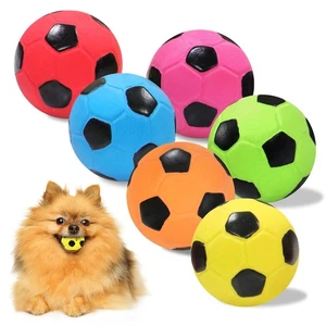 2” Dog Soccer Ball Toys 6 Pack, Squeaky Dog Toys Interactive Soccer Balls for... - Foto 1 di 6