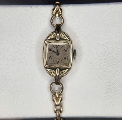 Reloj de mujer Elgin vintage en funcionamiento correa llena de oro 12k/estuche lleno de oro 10k  Foto 1 de 4