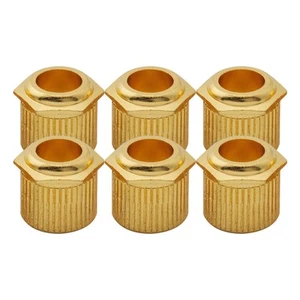 Musiclily Ultra 6Pcs Gold Brass Hex Vintage 1/4" to Modern 10mm Guitar Bushings - Picture 1 of 5