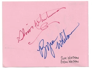 Slim Whitman + Byron Whitman. Country Stars + Other. Signed Autograph Album Page - Picture 1 of 2