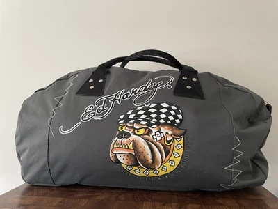 Bolso de Gimnasio Ed Hardy Gráfico Bulldog Love Kills Lenta Lona Mango de Lona Foto 1 de 4