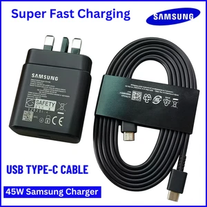 Genuine 45W Super Fast Charger Adapter Plug & Cable For Samsung Galaxy S24 S25+ - Picture 1 of 19