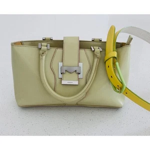 Mondani Soft Green Leather Tote and complimentary color Yellow Belt - Picture 1 of 7