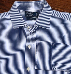 Polo Ralph Lauren Regent klassische Passform blau weiß gestreift Herren Hemd 161/2 L - Bild 1 von 6