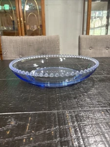 Rare Candlewick 400/17F Viennese Blue With Satin Beads 12 Inch Bowl. Book $725 - Picture 1 of 1