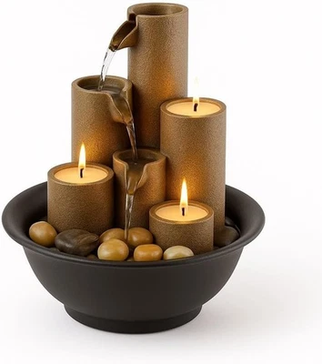 Fuentes De Agua Para Interior Con LED Jardin Fuente Mesa Decoraciones Casa, Zen - Image 1 of 4