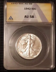 1942 50C Walking Liberty Half Dollar ANACS AU 58 Philadelphia - Picture 1 of 5
