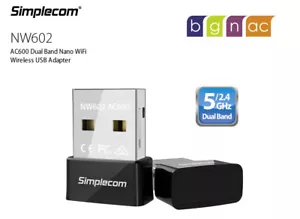 Simplecom NW602 AC600 Mini WiFi Dual Band Nano Wireless Adapter - Picture 1 of 4