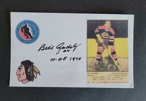 Bill Gadsby signierte Chicago Blackhawks Hockey Karteikarte - Bild 1 von 1