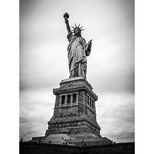Statue Liberty New York Black White XL Wall Art Canvas Print