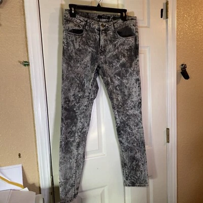 Pantalones de mezclilla ajustados desteñidos gris tiro bajo 21MEN An American Brand para hombre 30x30 bolsillos cremallera Foto 1 de 4