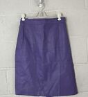 VNT 90s Chia Purple Leather Skirt Med 10 Waist 26 Length-22 Lavender Slit Lilac