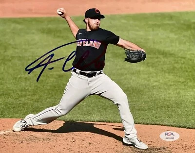 Aaron Civale Signed Autographed Cleveland Guardians 8x10 Photo PSA/DNA - Image 1 of 2